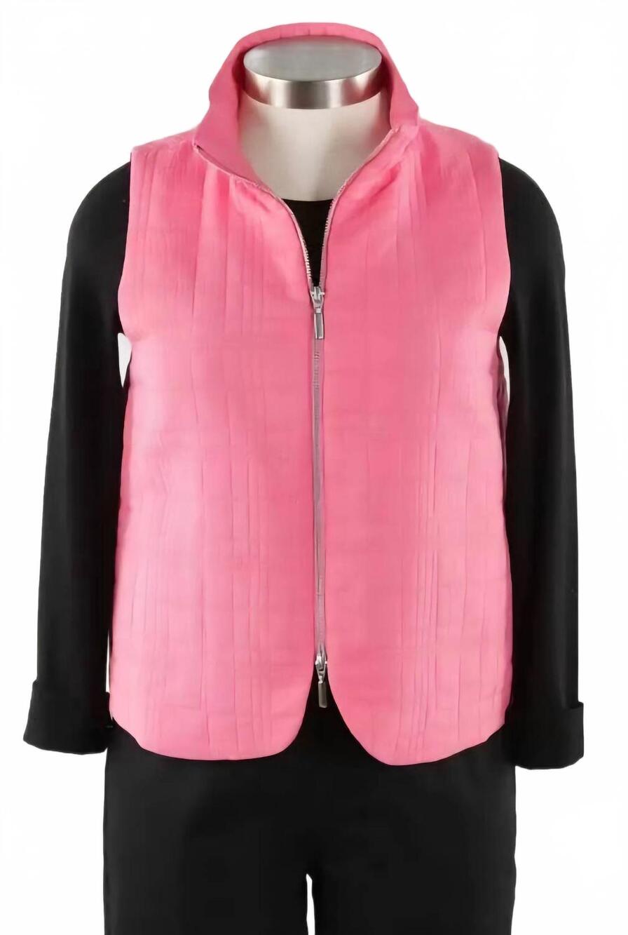 NEW LIV BY HABITAT women's quilted modern vest in fuchsia
